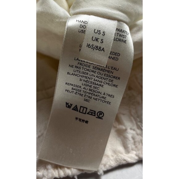 Anthropologie Cropped Lace Bomber Jacket Cream Embroidered Textured Small - Picture 6 of 13